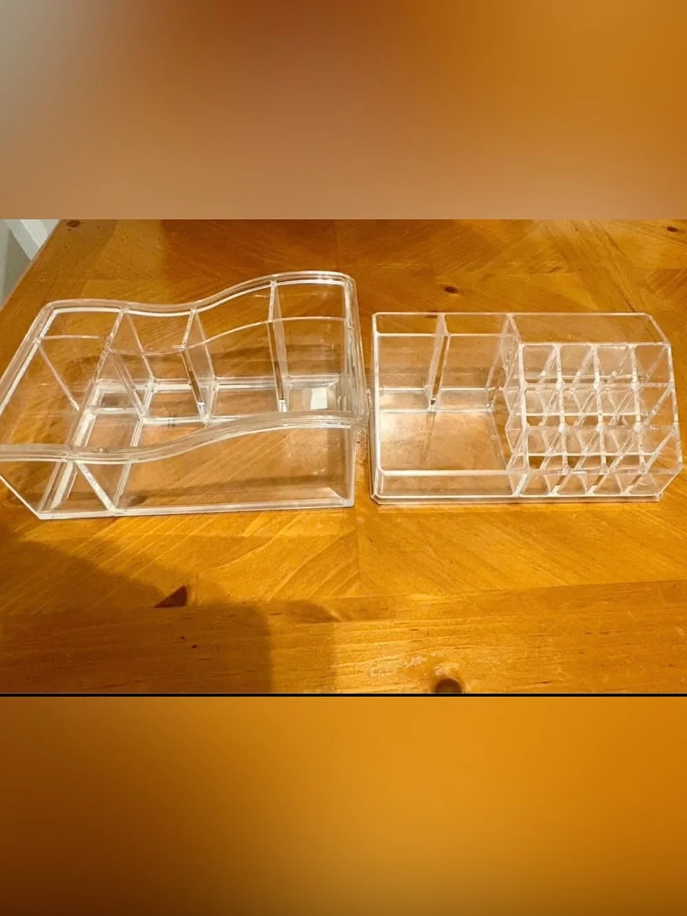 Set of two make up organizers